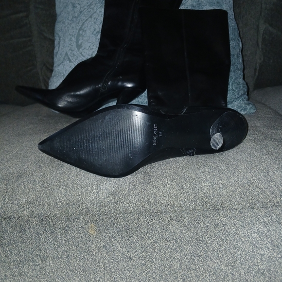 Nine West Sleek Black Heeled Boots - Picture 3 of 3